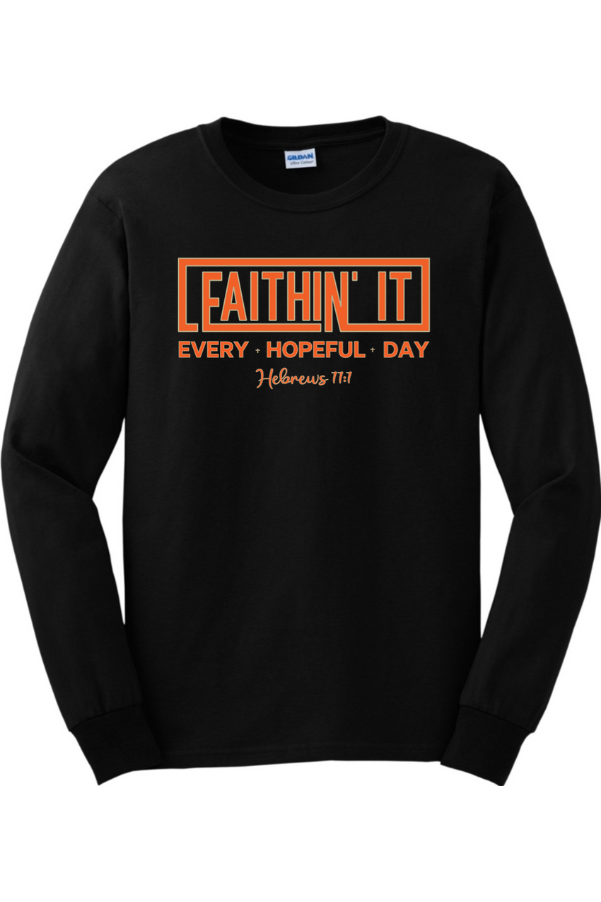 Faithin' It One-of-a-Kind Pumpkin & Khaki Long Sleeve