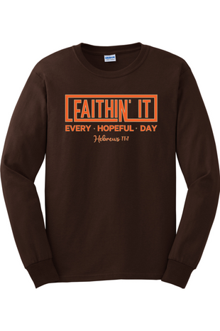 Faithin' It One-of-a-Kind Pumpkin & Khaki Long Sleeve